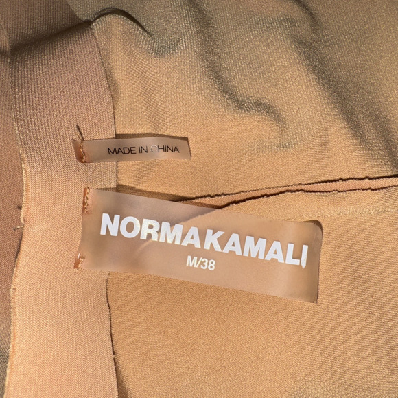 NORMA KAMALI Kamali Kulture Crew Neck Shirred Dress In Taupe Size M - Picture 15 of 16